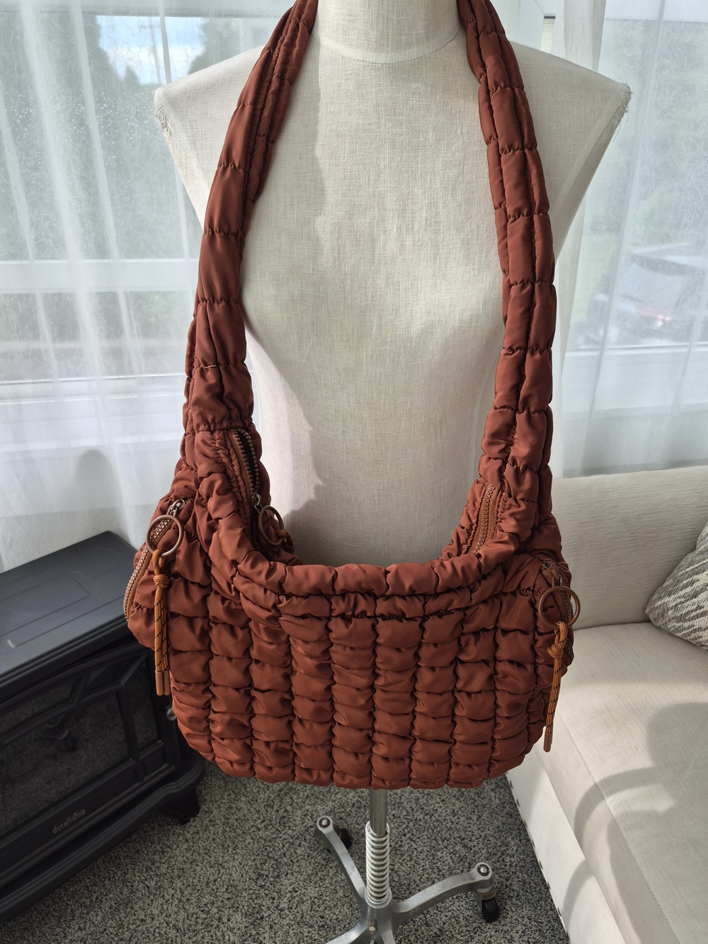 Urban Expressions Puffer Handbag Rust TAMSIN